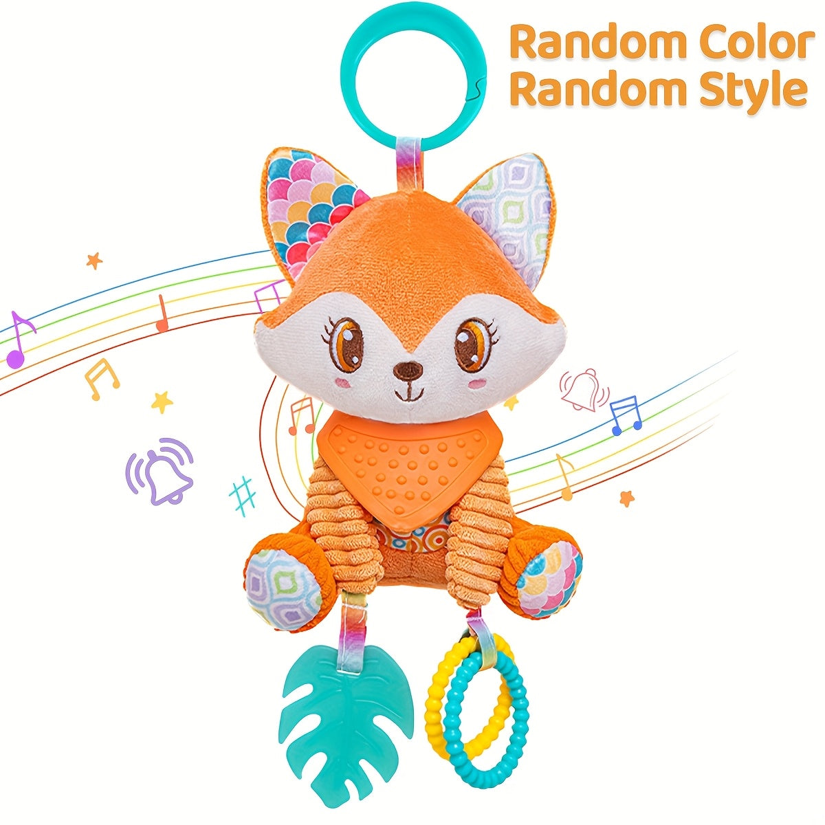 Colorful Spiral Rattle Toy for Kids with Rings