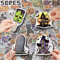50pcs Halloween Cartoon Stickers YWWBLD PVC Decals for Party Decor & More
