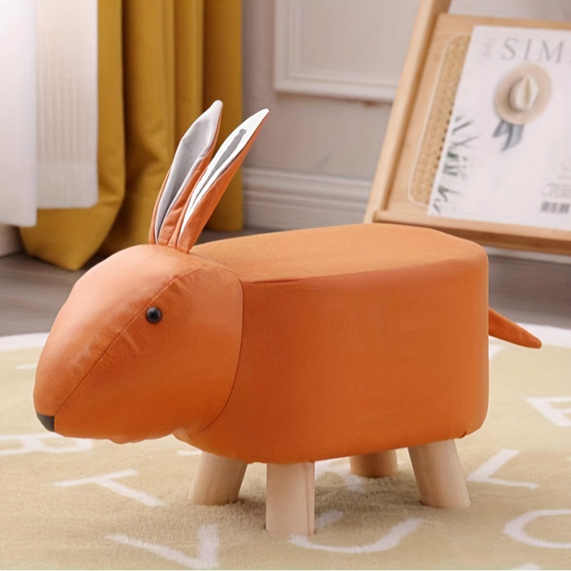 Animal Stools Small Rabbits Solid Wood Stools Cartoon Stools