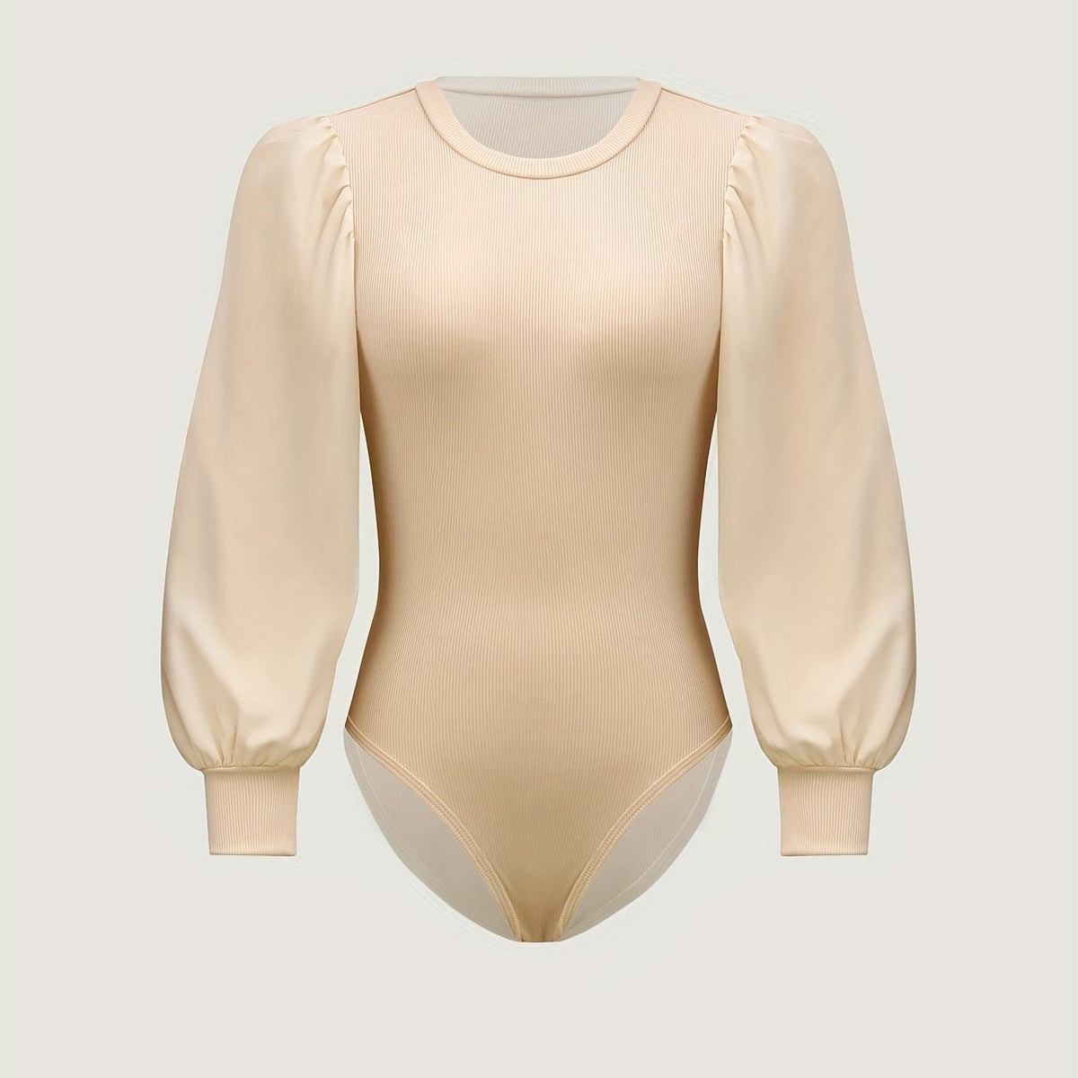 Lantern Sleeve Slim Bodysuit Casual Bodysuit