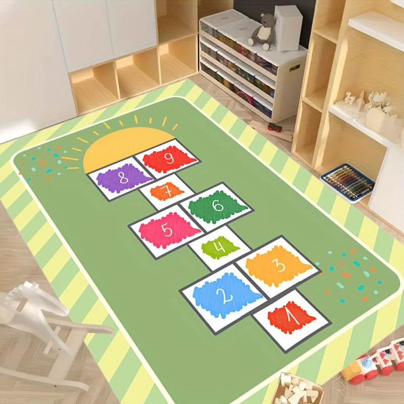 Hop & Count Hopscotch Rug Kids Room Floor Mat
