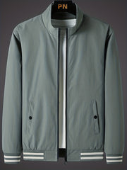 Men's Stylish Windbreaker Jacket with Stand Collar