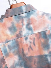 Men's Tie Dyed Denim Jacket with Pockets