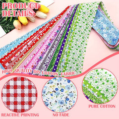 40pcs Cotton Solids Fabric Patchwork Roll for DIY Craft 6x48cm