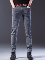 Men's Slim Fit Distressed Jeans Casual Street Style Denim Pants