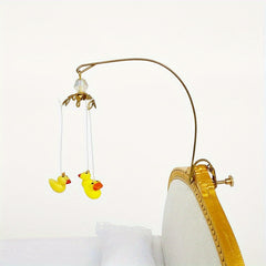 Dollhouse Yellow Duckling Pendant with Branch and Bead Accents