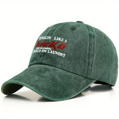Vintage Baseball Cap Letter Printed Distressed Cotton Dad Hats Solid Sun Hat