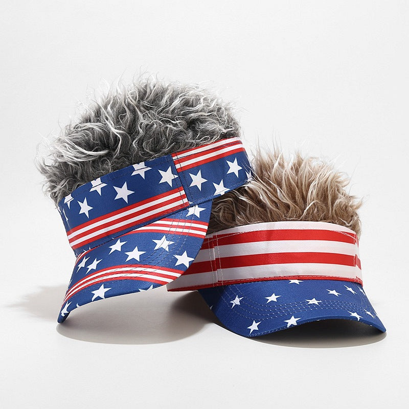 Sun Visor Hat With Spiked Hairs Baseball Cap