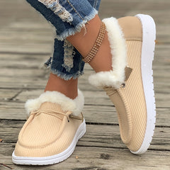 Plush Lined Thermal Snow Shoes Winter Keep Warm Non Slip Boat Shoes
