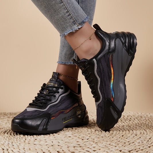 Chinese Style Block Running Shoes With Reflective Stripes