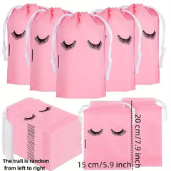 10pcs Pink Reusable Eyelash Extension Cosmetic Bags for Beauty Salon