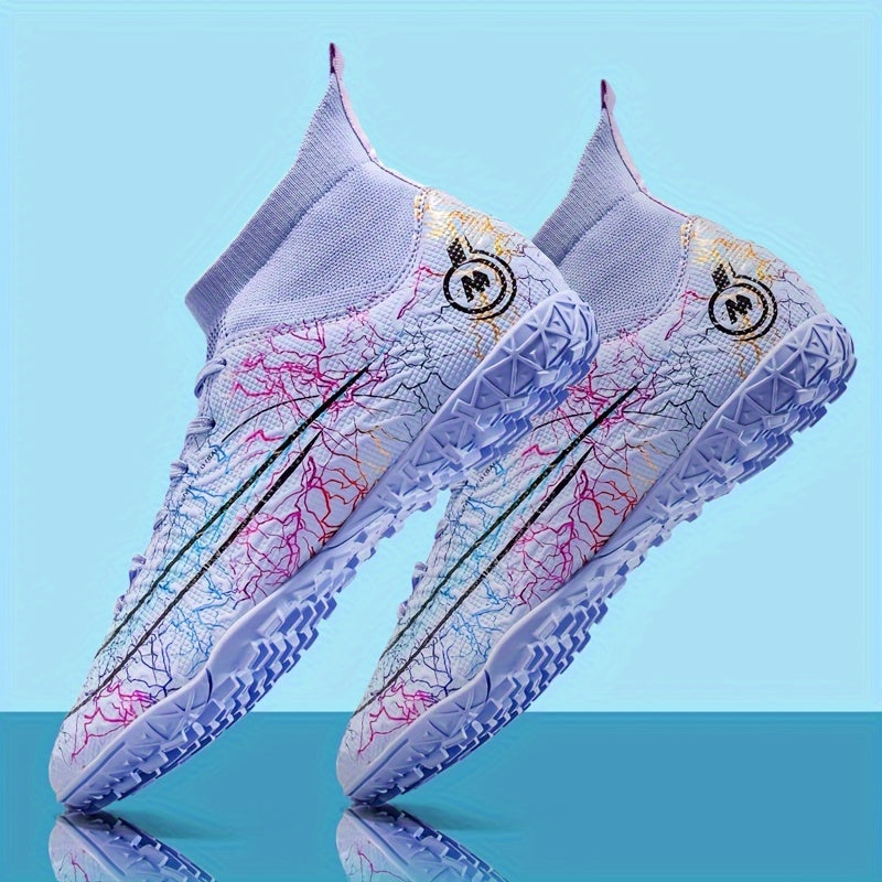 Boy's High Top Turf Football Boots TF Soccer Cleats