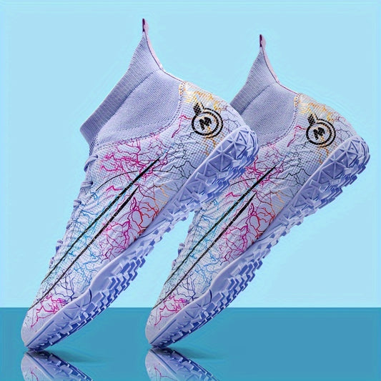 Boy's High Top Turf Football Boots TF Soccer Cleats