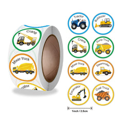 500pcs Fun Engineering Vehicle Stickers for Party Decorations & DIY Projects