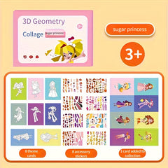 Children's 3D Geometric Puzzle Set DIY Sticker Toys for Kids Aged 3