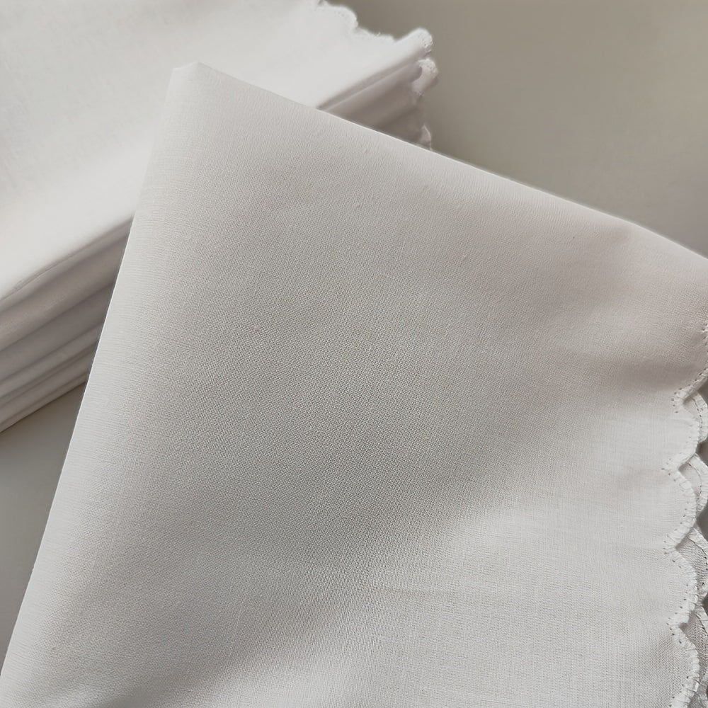 6pcs Crescent Shape Handkerchiefs for Wedding and DIY Supplies