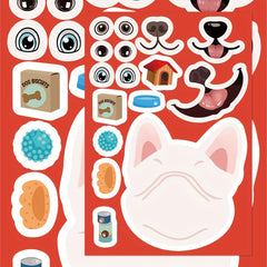 8pcs Cartoon Dog Puzzle Stickers PVC Decals Mixed Colors Self Adhesive