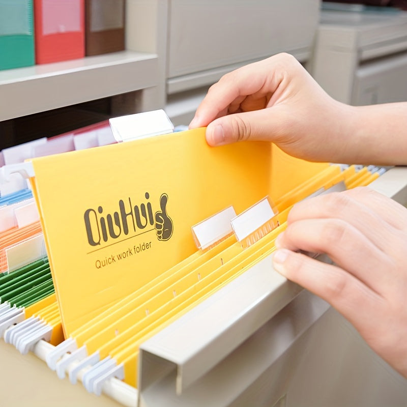 50pcs Blank Lever Arch File Plastic Index Tab Blank Paper Label Sort File PVC