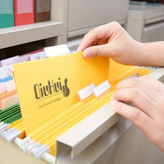 50pcs Blank Lever Arch File Plastic Index Tab Blank Paper Label Sort File PVC