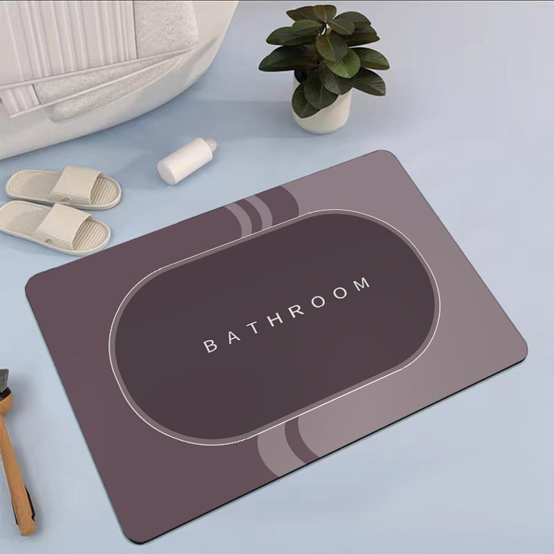 1pc Bathroom Mat Floor Mat Modern Rug Non Slip Absorbent Quick Dry Grey