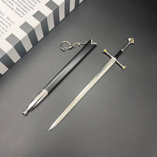 Mini Metal Sword Model Toy Game Desk Keychain Collection Gift