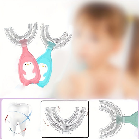 Kids U-Shaped Silicone Toothbrush - Oral Cleaning Care
