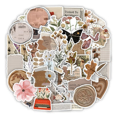 60pcs Retro Diary Doodle Stickers Scrapbook Luggage Skat