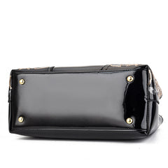 Bridal Wedding Purse Patent Handbag Large Capacity Shoulder Bag