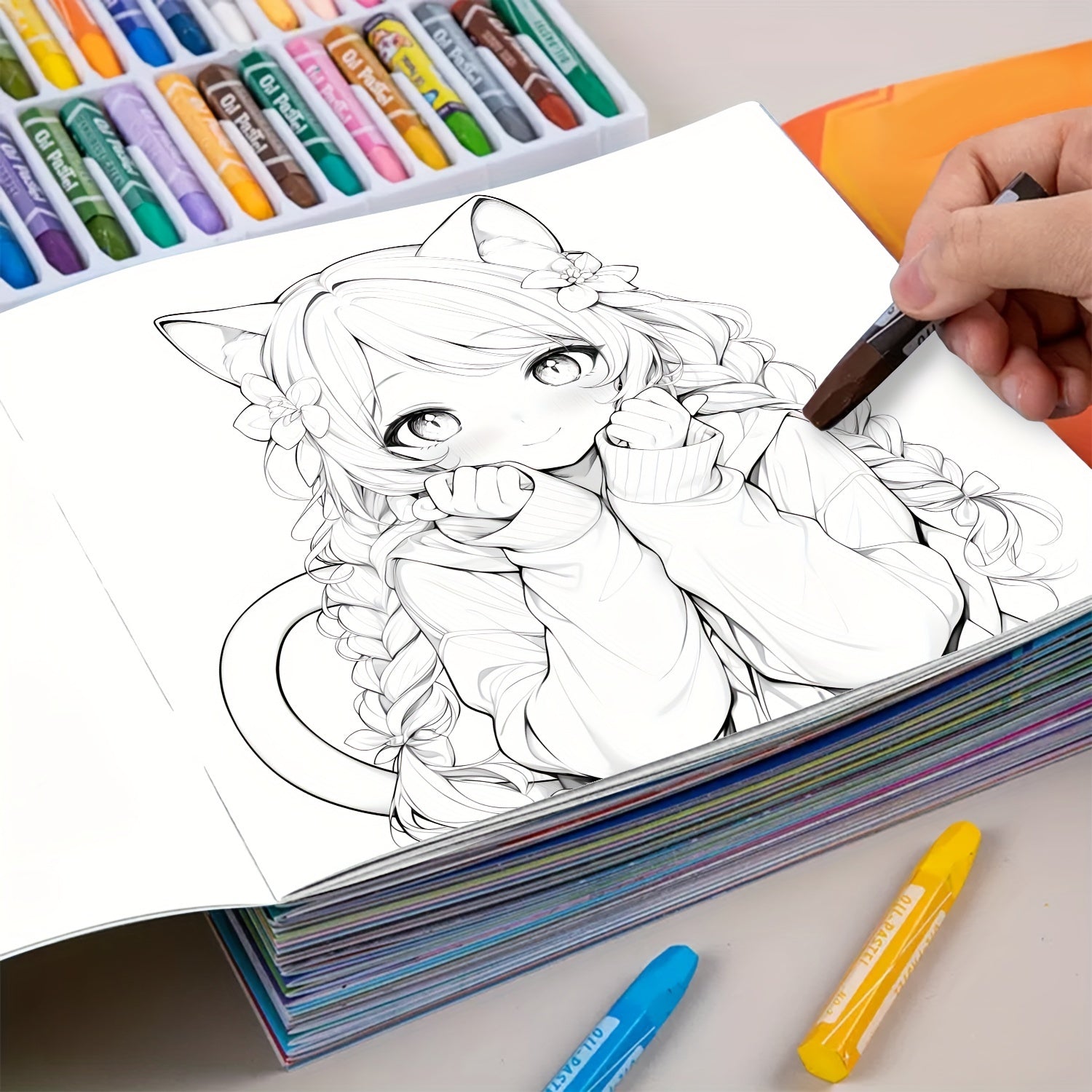 Anime Coloring Book 25 Pages Thick Paper Holidays Halloween Christmas