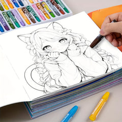 Anime Coloring Book 25 Pages Thick Paper Holidays Halloween Christmas