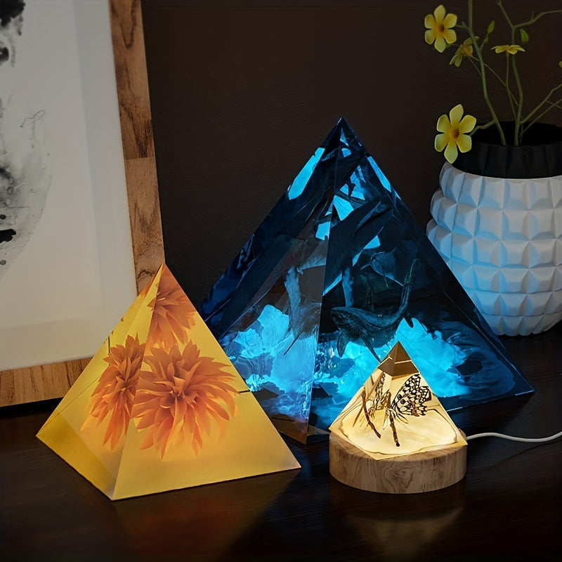 Crystal Drip Resin Mirror Pyramid Mold Set