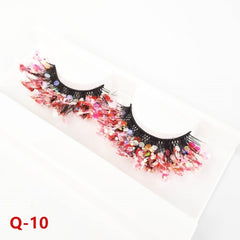 Glitter False Eyelashes Dramatic Fluffy Makeup Lashes for Stage Cosplay Parties