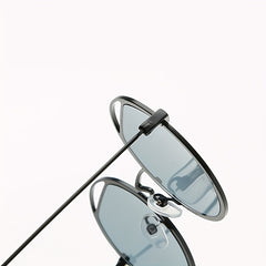 Y2K Round Metal Sunglasses Retro UV400 Sun Shades Glasses