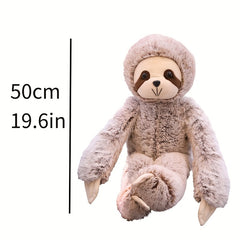 Small Sloth Plush Toy 19.6'' High Three Toe Sloth Hugging Stuffed Toy