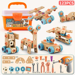 Kids' House Tool Kit DIY Learning Toy Set with Drill and Wrenches