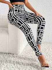  Geometric Print High Rise Leggings