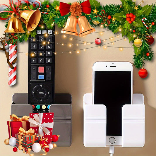 Wall Mount Phone Organizer Storage Box Remote Control Phone Bracket Organizer