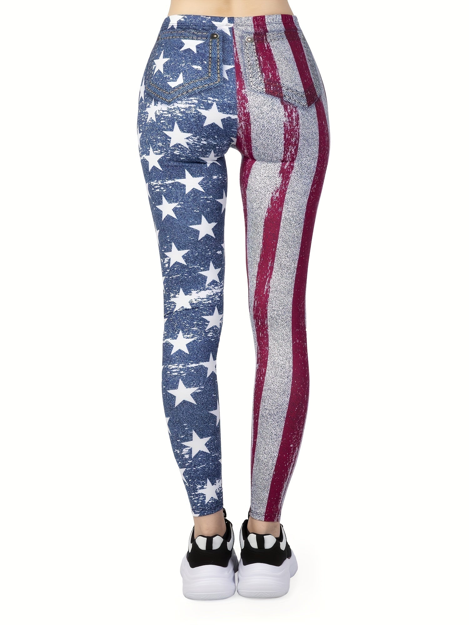 American Flag Print Leggings High Waist Slim Fit Women's Clothing