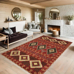 Vintage Moroccan Carpet Soft Non Slip Area Rug for Living Room Bedroom