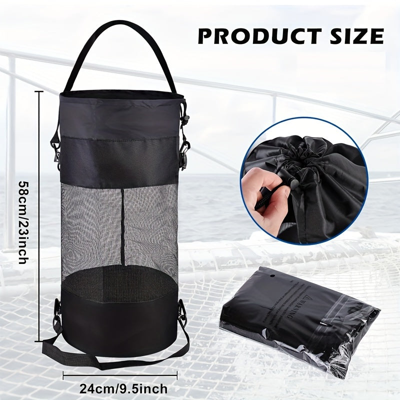 Portable Boat Trash Can Reusable Trash Bag Fishing Camping