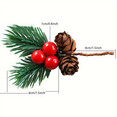 10pcs Christmas Tree Ornaments Mini Pine Needles Accessories Decoration