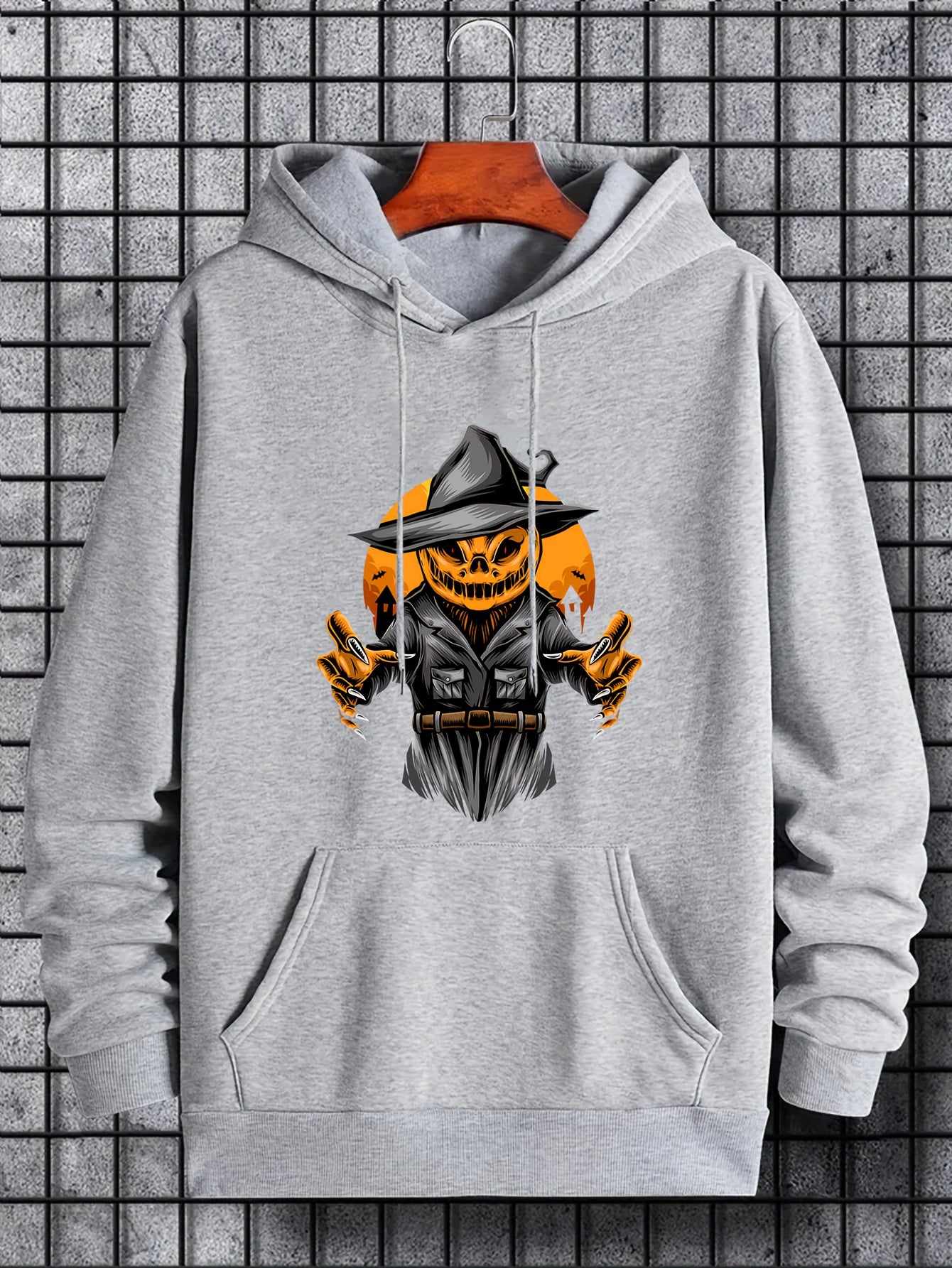 Men's Halloween Pumpkin Devil Hoodie Stylish & Stretchy