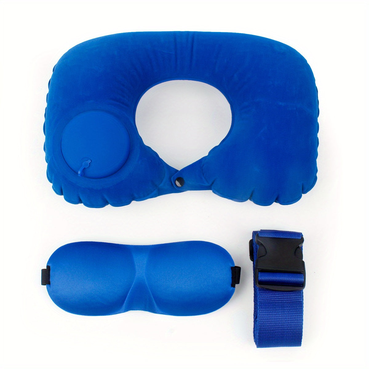 3pc Travel Set Luggage Strap, Eye Mask, U-shaped Pillow Portable Accessories