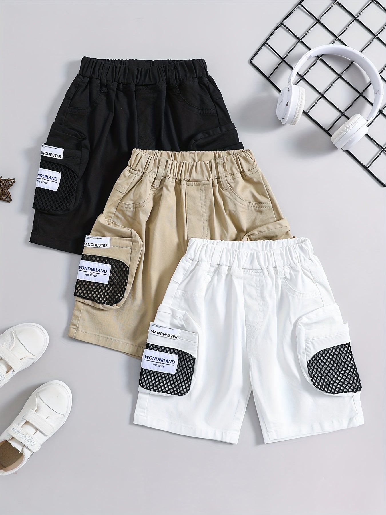 Boys Cotton Shorts with Pockets for Summer Outdoor