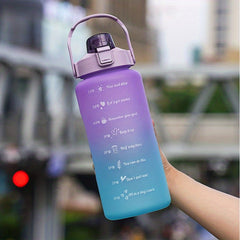 Gradient Plastic Water Cup With Straw Large Capacity