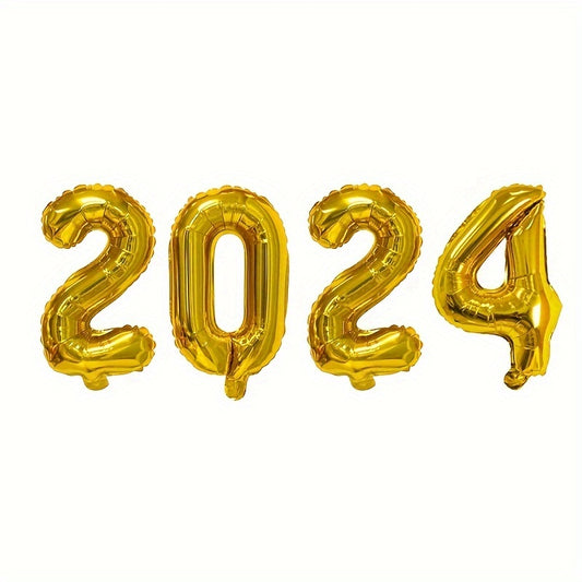 4pcs Golden Number Balloons Year Party Decoration Christmas Wedding Decor