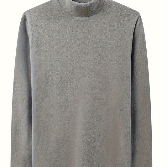 Men's Solid Pullover Fleece Crew Neck Top for City Walk Street