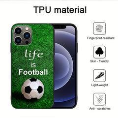 Football Print Drop Proof Protective Phone Case For iPhone 5-15 Pro Max