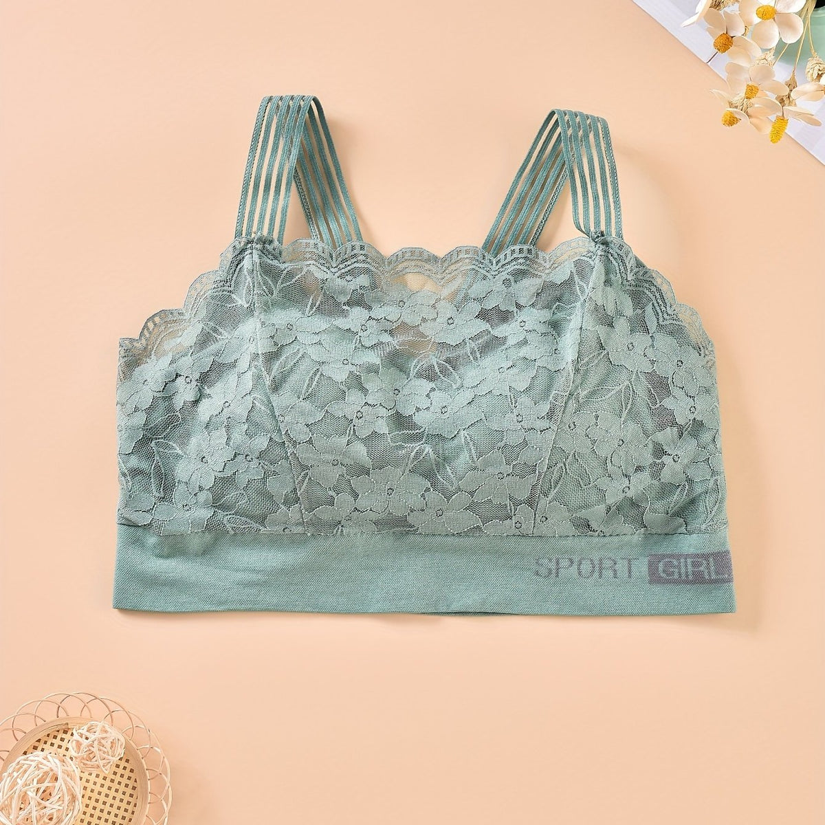 Scallop Trim Lace Bra Wireless