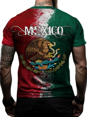 Mexico Eagle Pattern Print Men's Short Sleeve T-shirt Graphic Tee